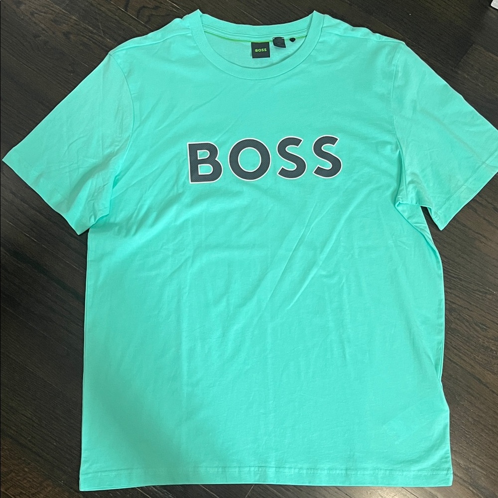BOSS Men's Turquoise Short Sleeve Tee